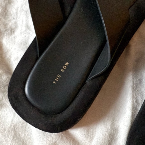 The Row Ginza Black Suede and Leather Platform Flip Flop Sandals size 40.5 - Picture 6 of 11
